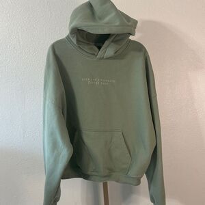 Cozy Olive Green “ your dog’s favorite coffee shop.” Women's Hoodie- Large